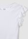 White pure cotton slim fit T-shirt with ruffles_5