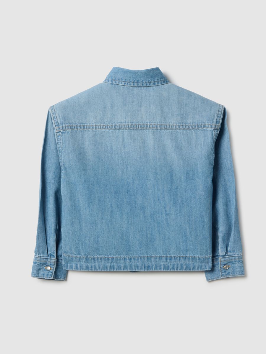 Girls' Blue Pure Cotton Shirt Regular Fit_1