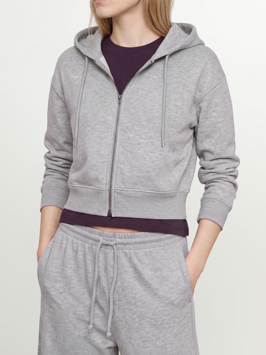 Grey full-zip cotton-blend hoodie, fitted_3