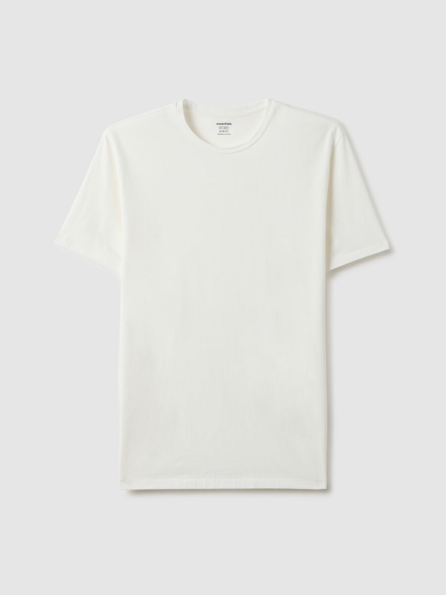 White slim fit stretch cotton T-shirt_4
