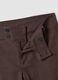 Pantaloni marroni flare in viscosa elasticizzata con fantasia gessata_6