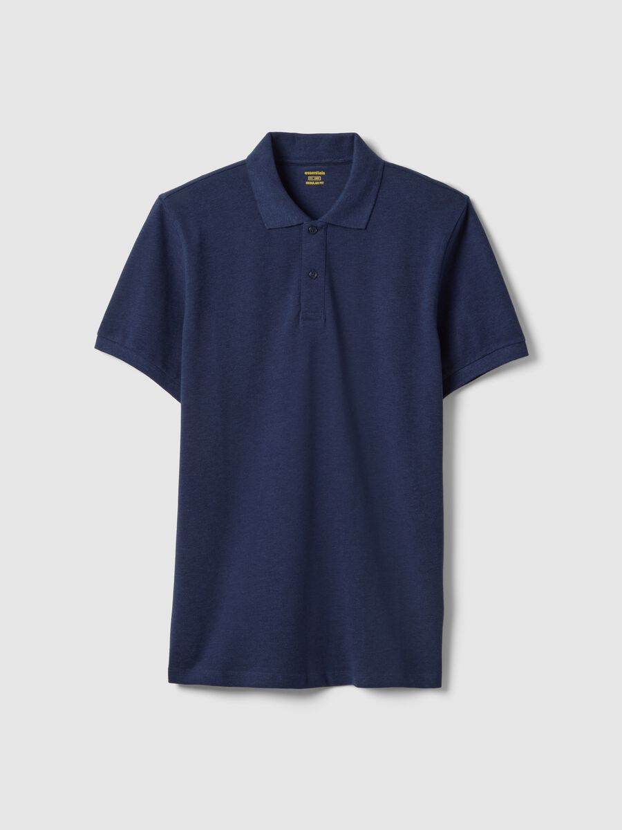 Blaue Poloshirt aus reiner Baumwolle mit kurzen &Auml;rmeln, Regular Fit_0