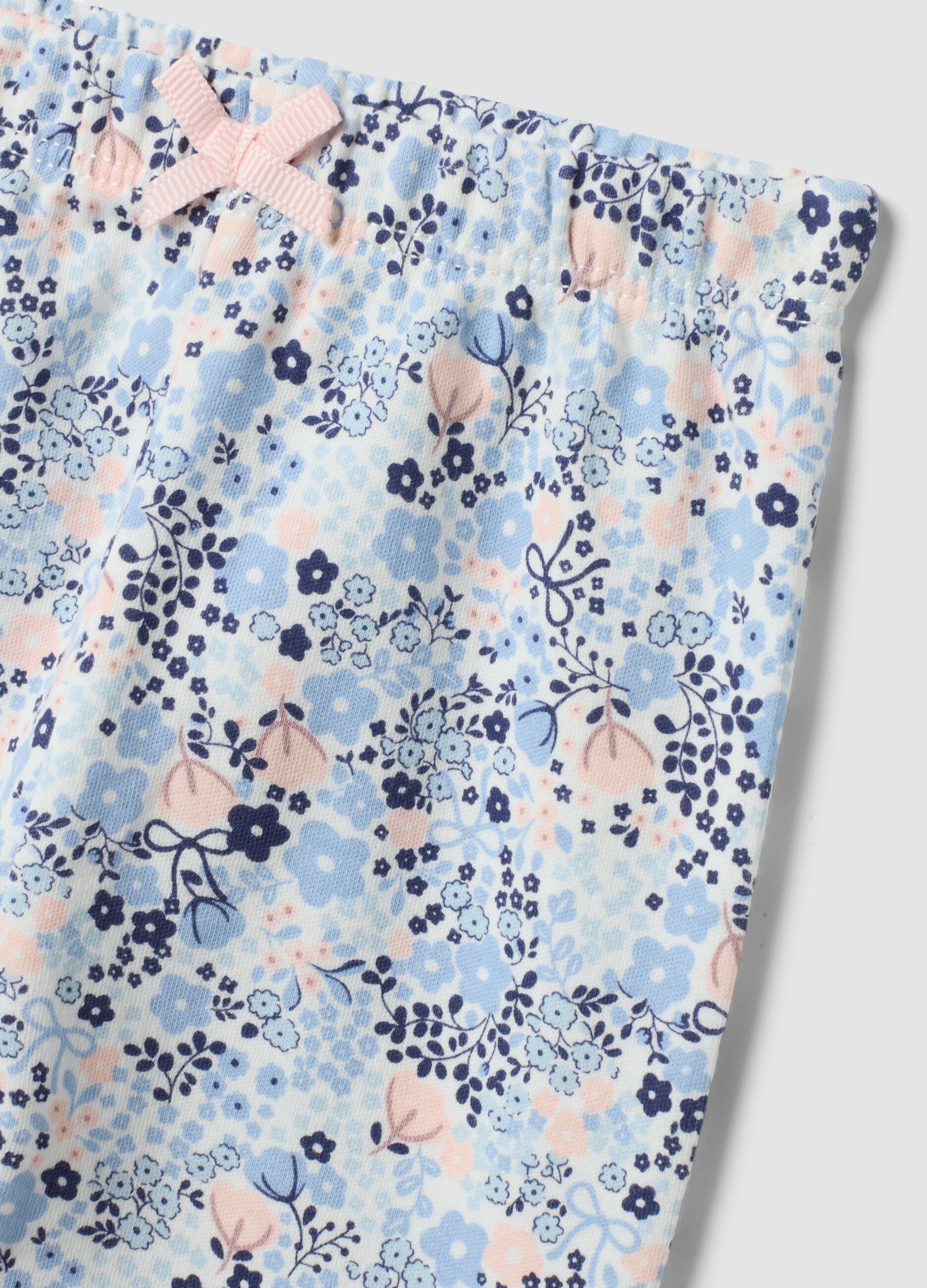 Multicolour organic cotton floral-print leggings for baby girl