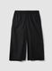 Schwarze Wide-Leg-Hose aus Stretch-Baumwolle_4