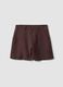 Brown linen-viscose blend shorts_4