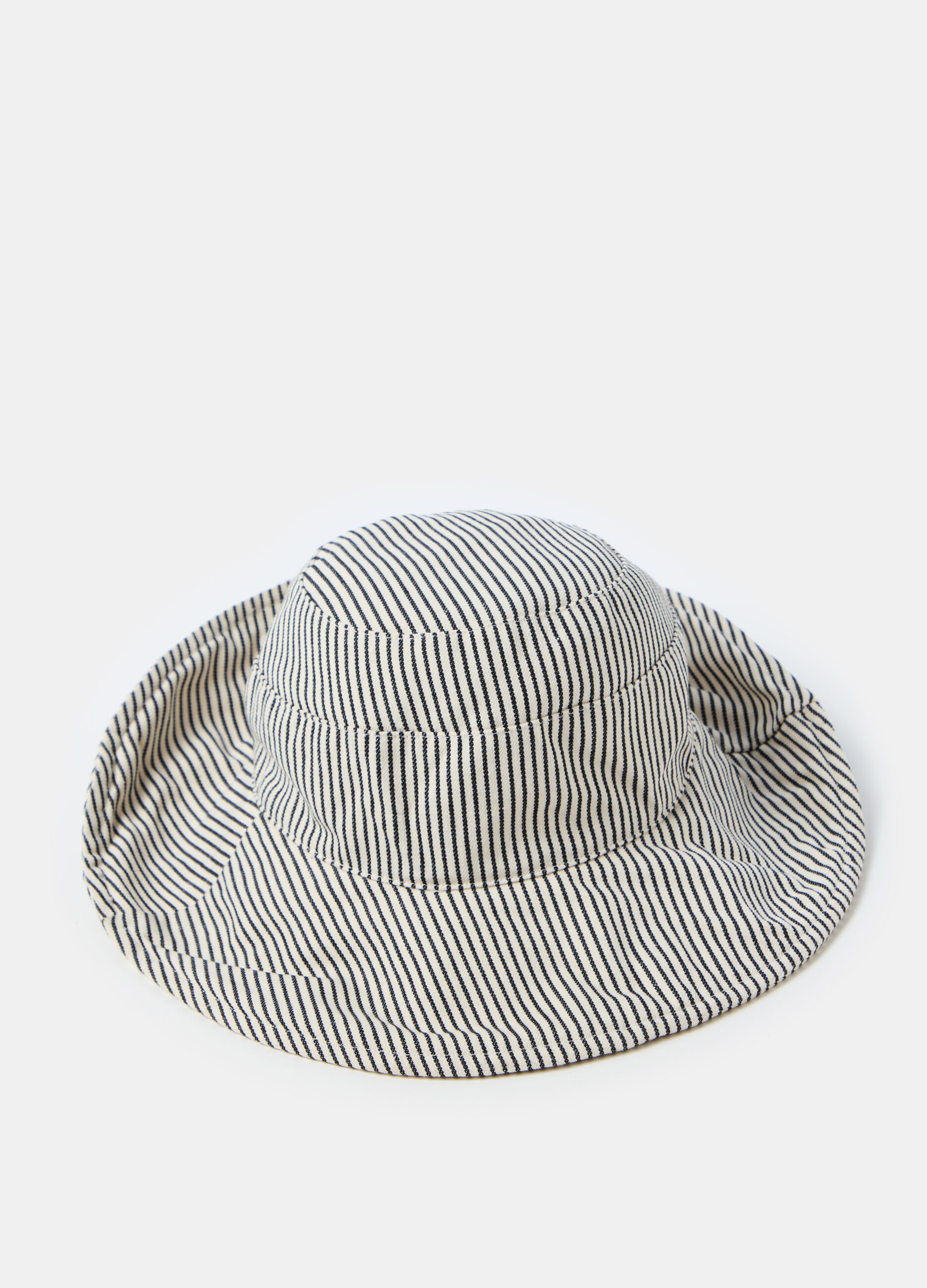 Sombrero cloche de algodón de rayas