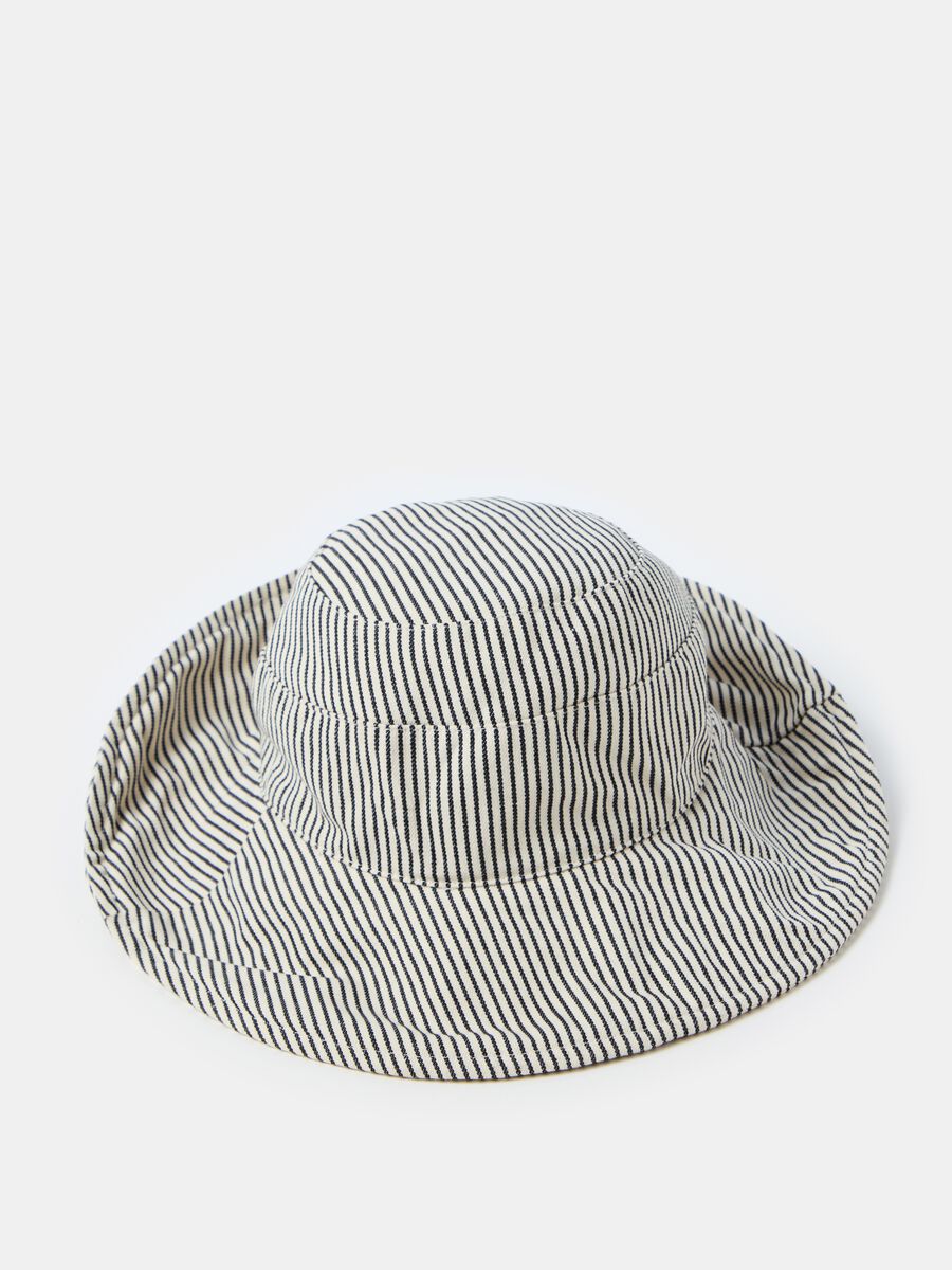 Sombrero cloche de algodón de rayas_2