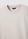 Beige crew neck pure cotton t-shirt regular fit_1