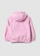 Pink hooded rain jacket with zip for girls, regular fit_1