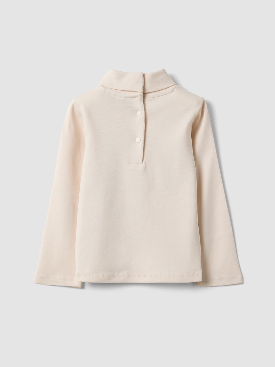Beige pure organic cotton crew-neck top_1