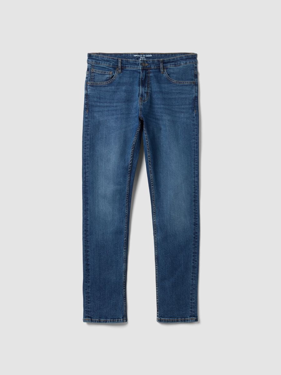 Blue skinny stretch-cotton jeans_0