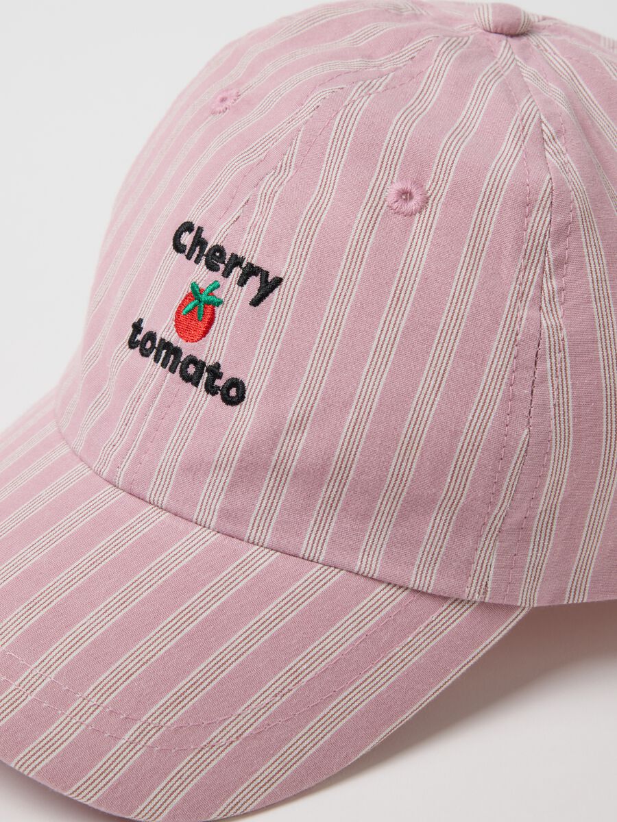 Baseballm&uuml;tze aus reiner Baumwolle mit mehrfarbigen Streifen und Stickerei_2