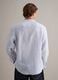 Light blue pure linen striped shirt with mandarin collar, regular fit_3