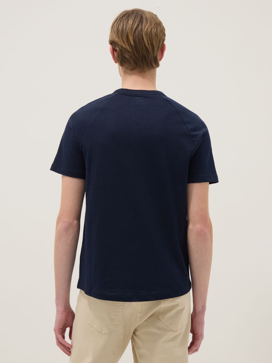Regular fit blue pure cotton T-shirt_3