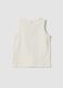 White organic cotton vest top with print_1