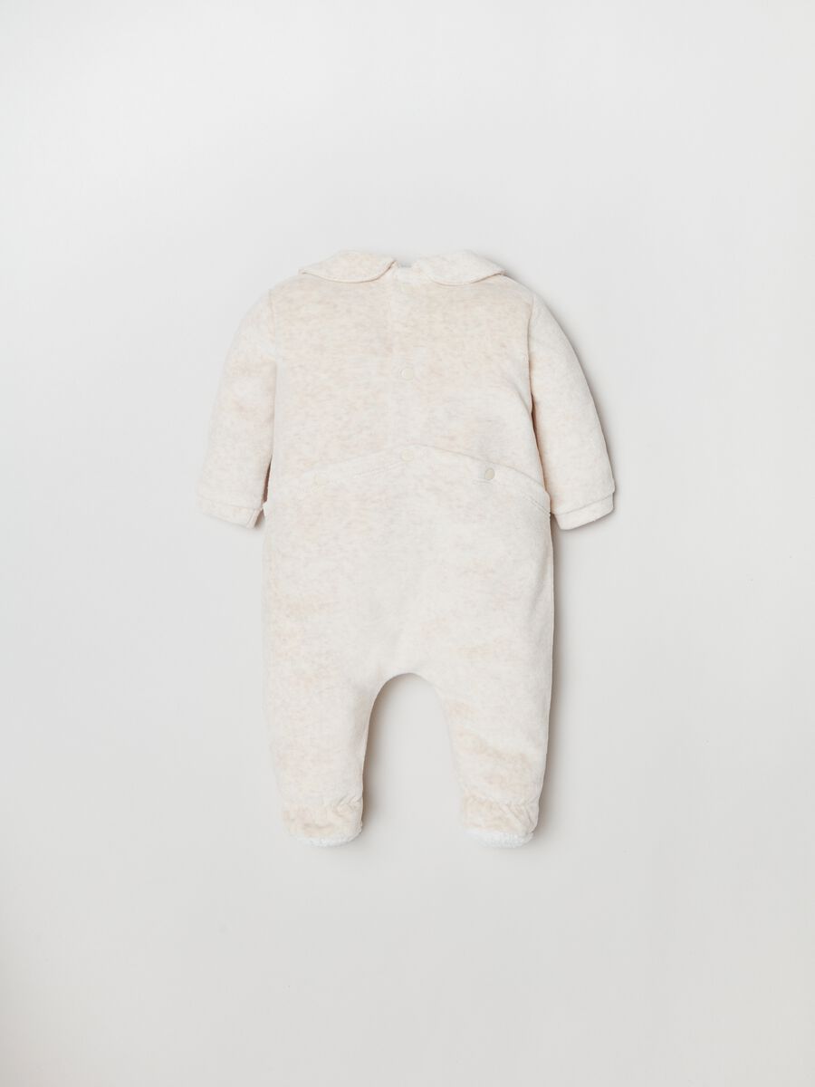 Velour onesie with feet and embroidery_1