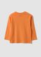 Orange oversized organic cotton jersey T-shirt with print for boys_1