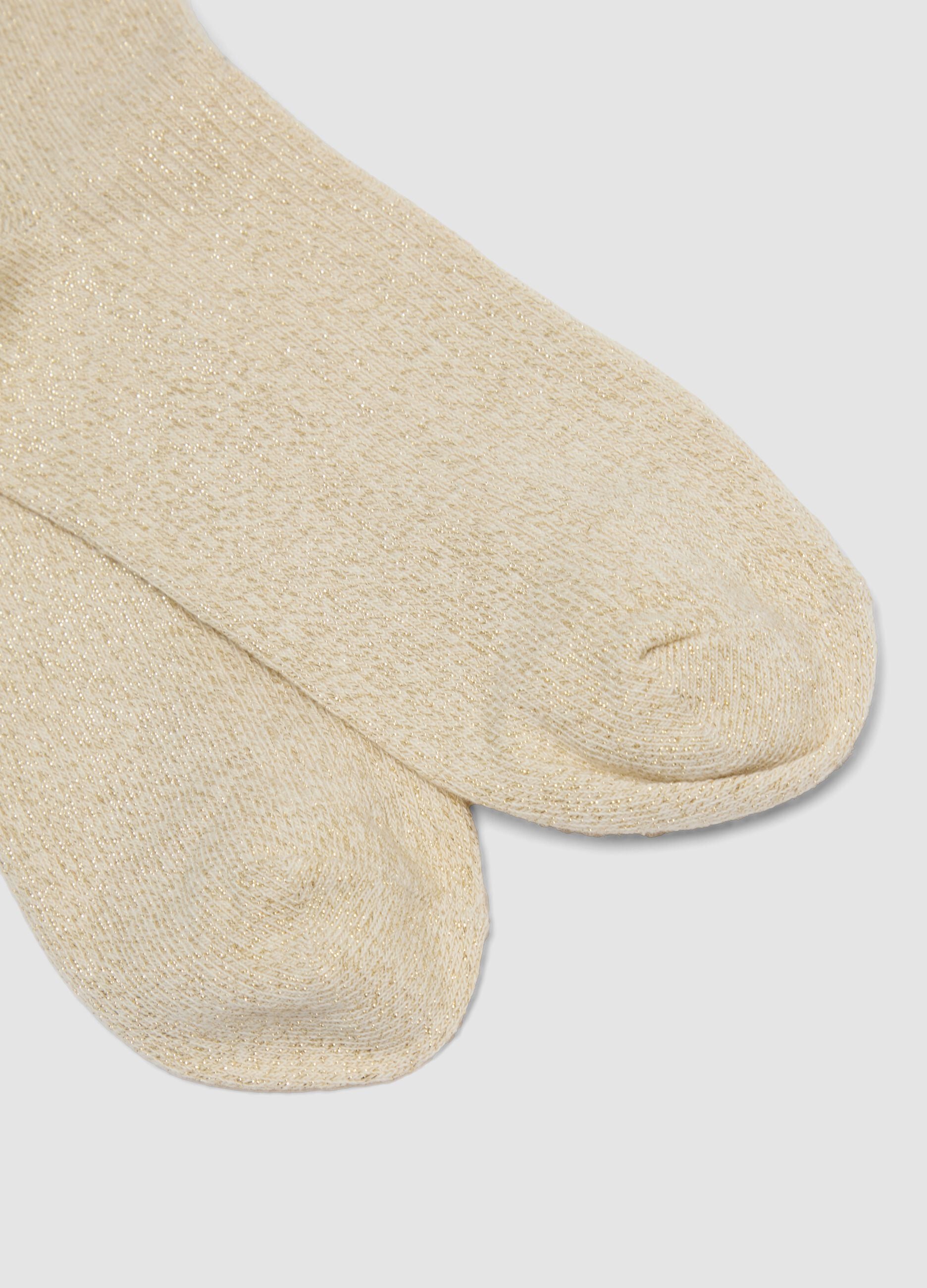 2er-Pack beige Socken aus elastischer Bio-Baumwolle