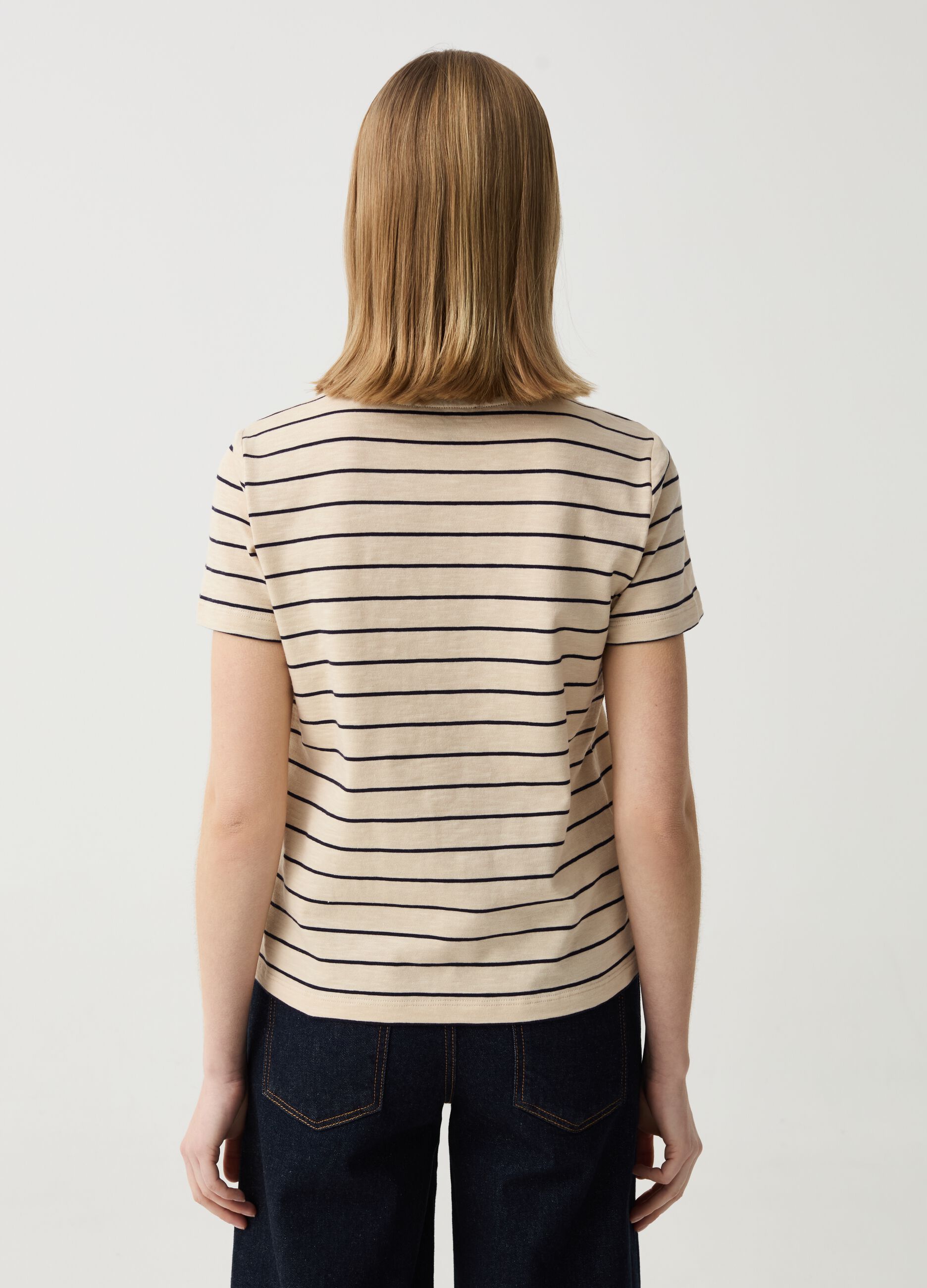 Essential striped mélange cotton T-shirt