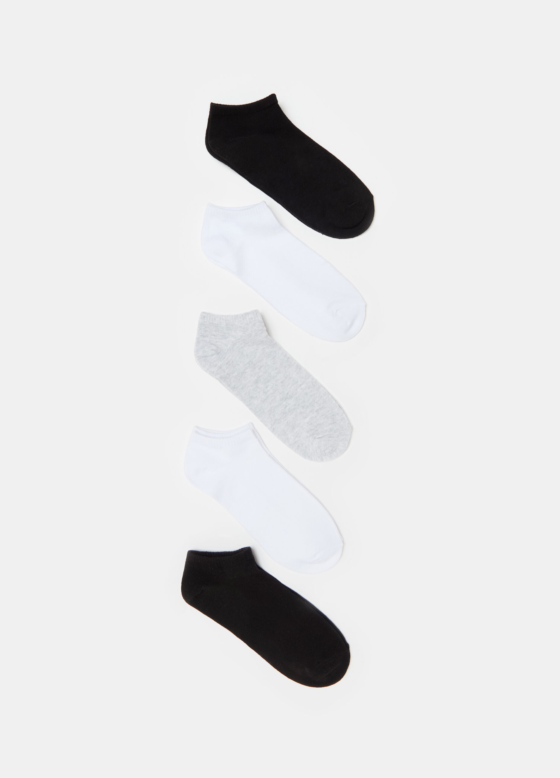 Pack cinco calcetines invisibles con algodón orgánico elástico