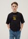 Children's black pure cotton oversized fit T-shirt with Golden State logo_0