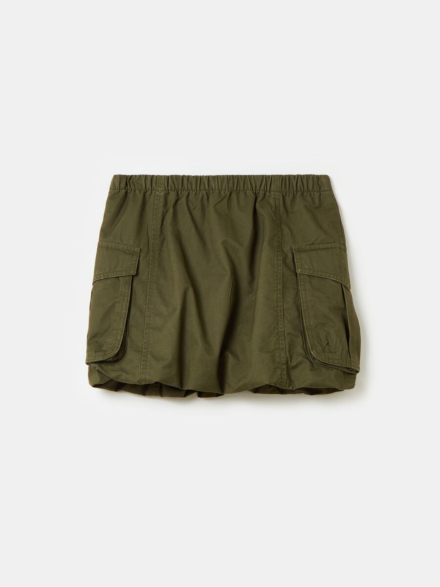 Cotton cargo skirt with drawstring_1
