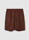 Braune Leinenhose mit elastischem Bund_4