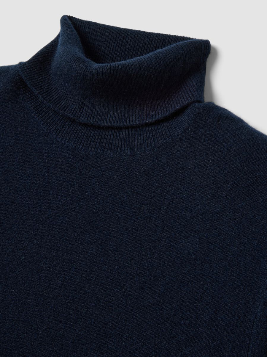Blue pure cashmere roll-neck jumper, regular fit_1
