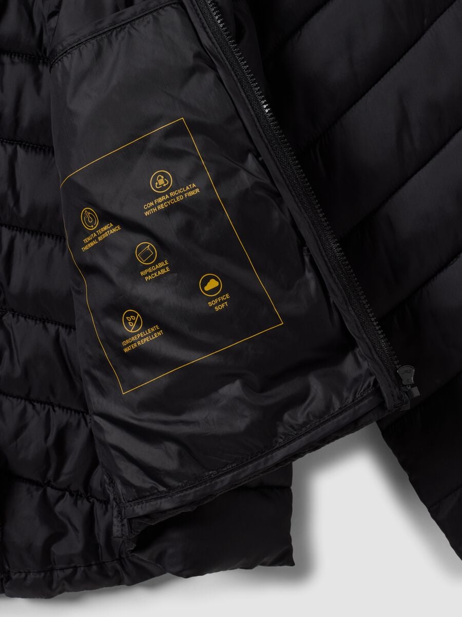 Black Ultralight Quilted Jacket with Hood and Zip_6