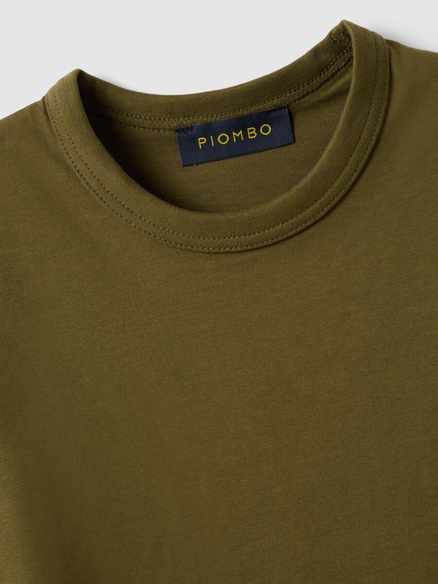 Gr&uuml;nes T-Shirt aus reiner Baumwolle mit Rundhalsausschnitt, Regular Fit_5