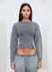 Grey Cropped Shrug Sweatshirt_2