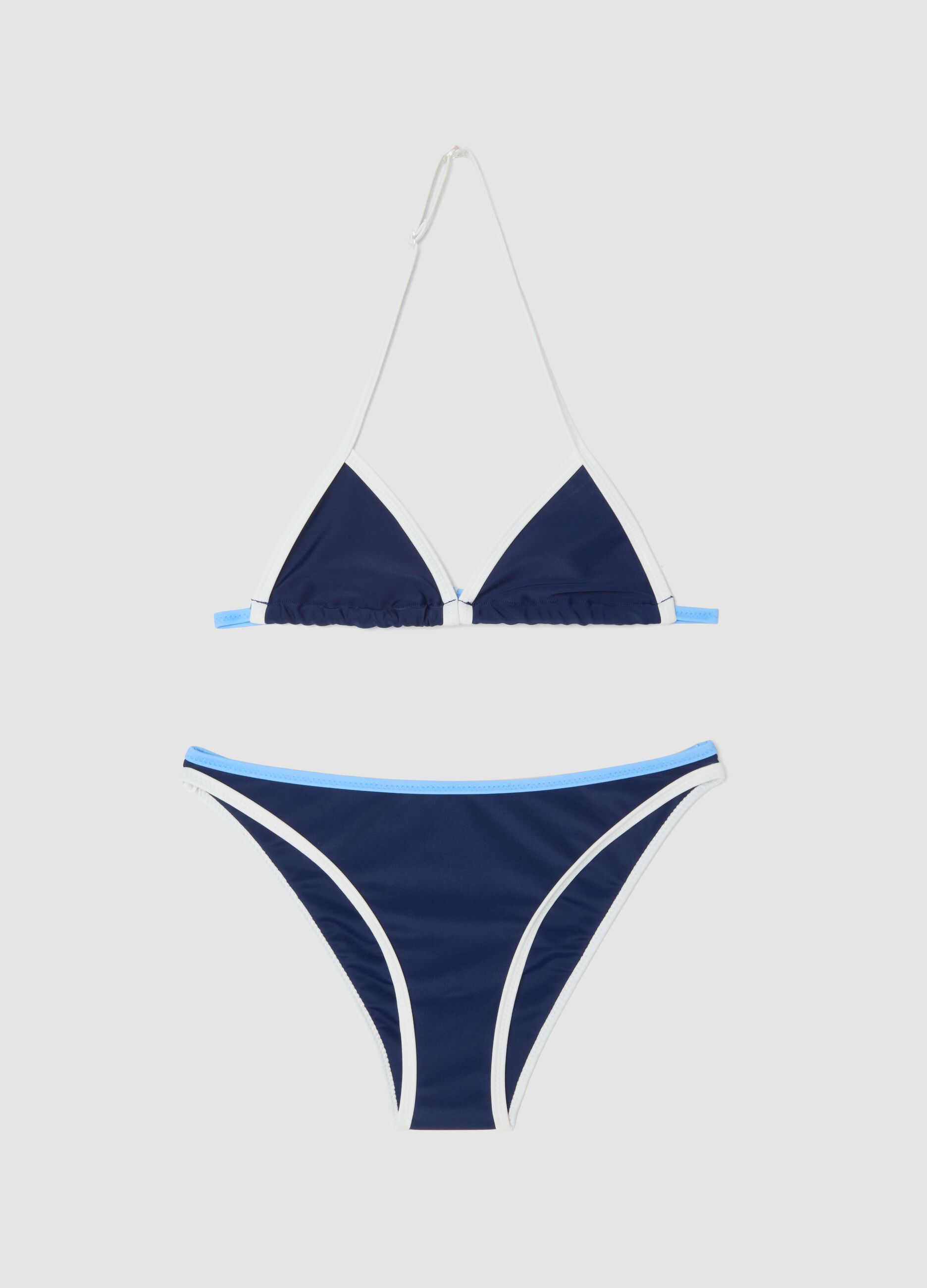 Blauer Triangel-Bikini f&uuml;r M&auml;dchen