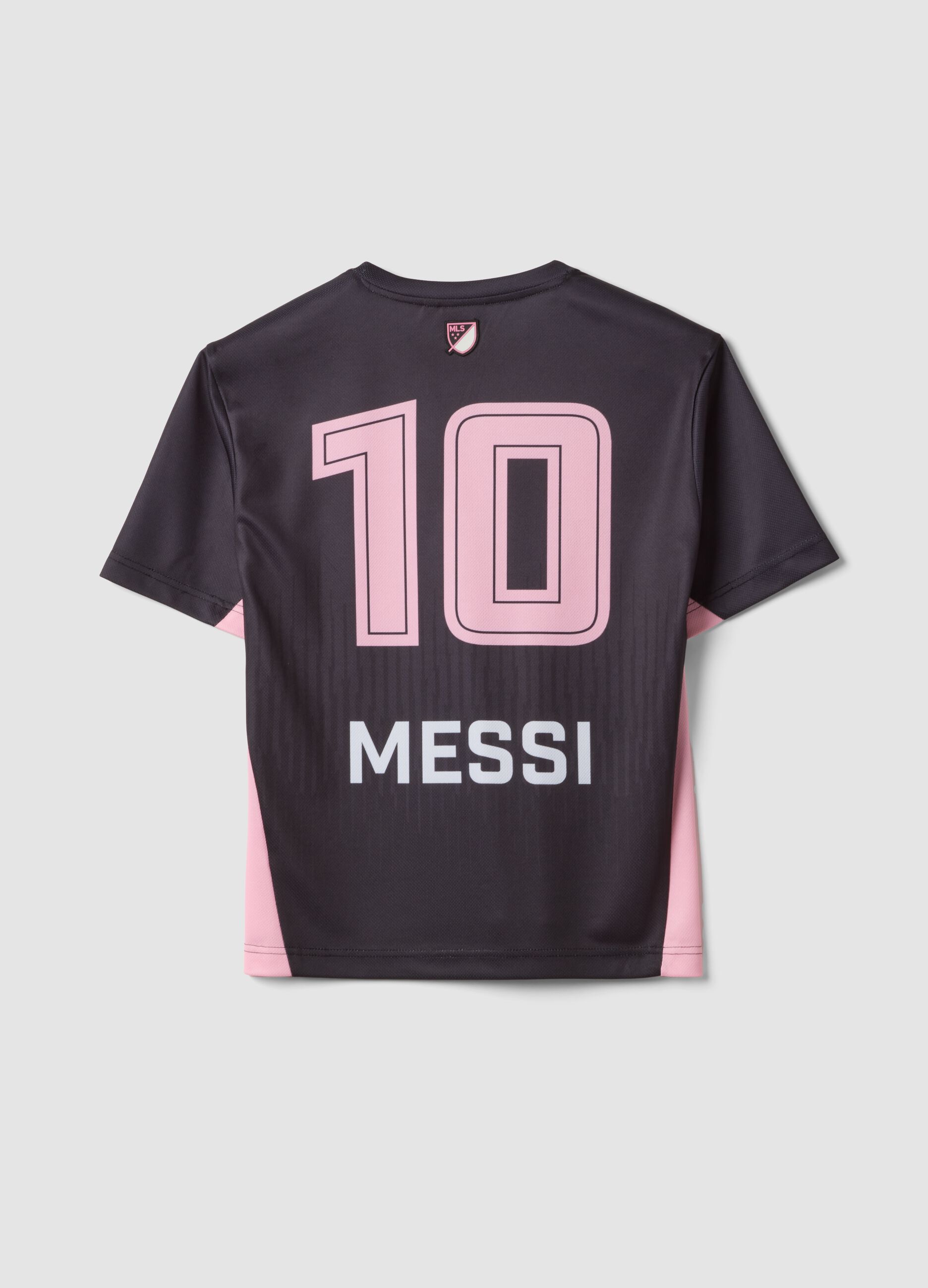 Schwarzes Kurzarm-T-Shirt mit sportlichem Print, Regular Fit