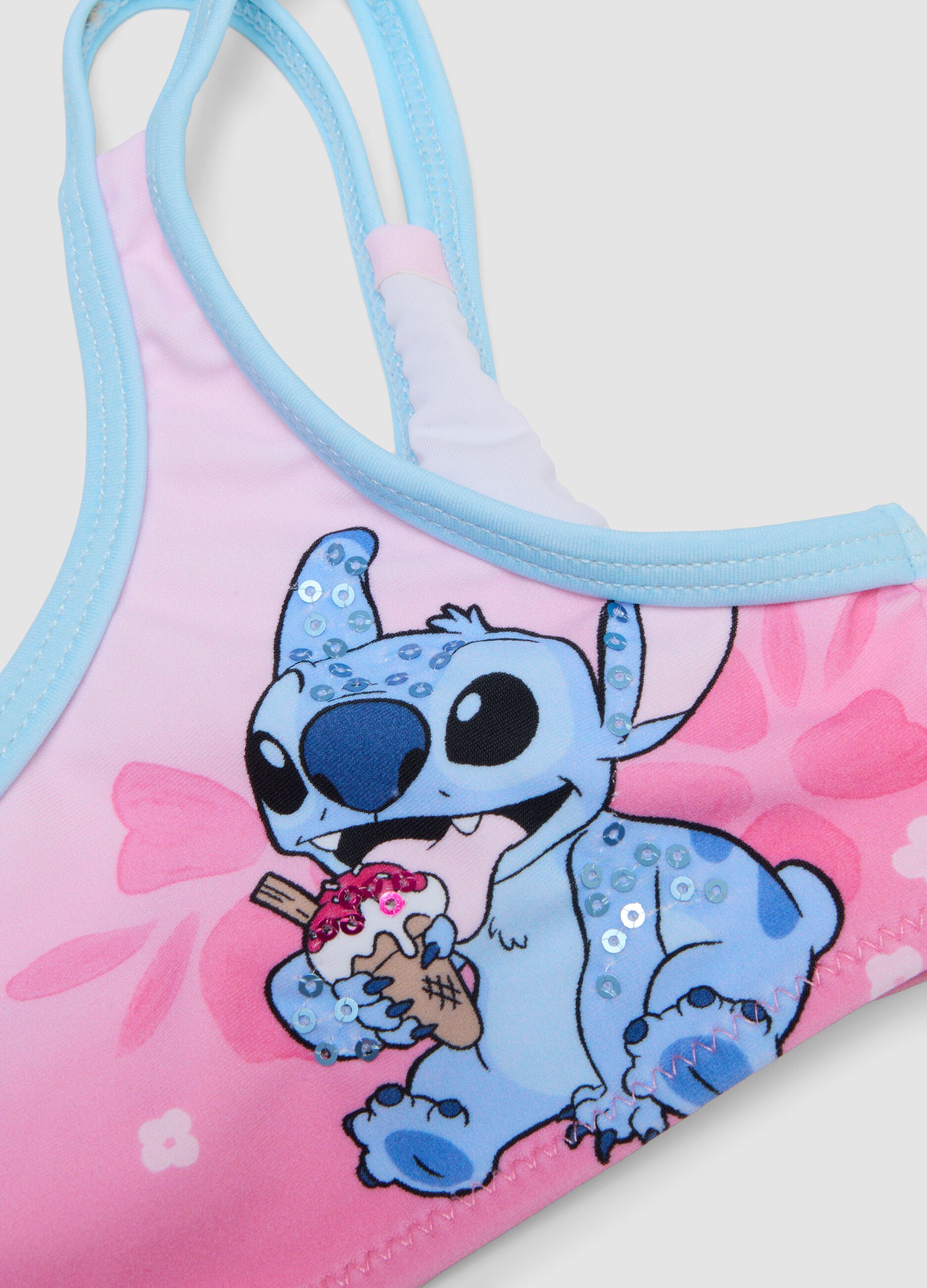 Pink stretch Stitch print bikini