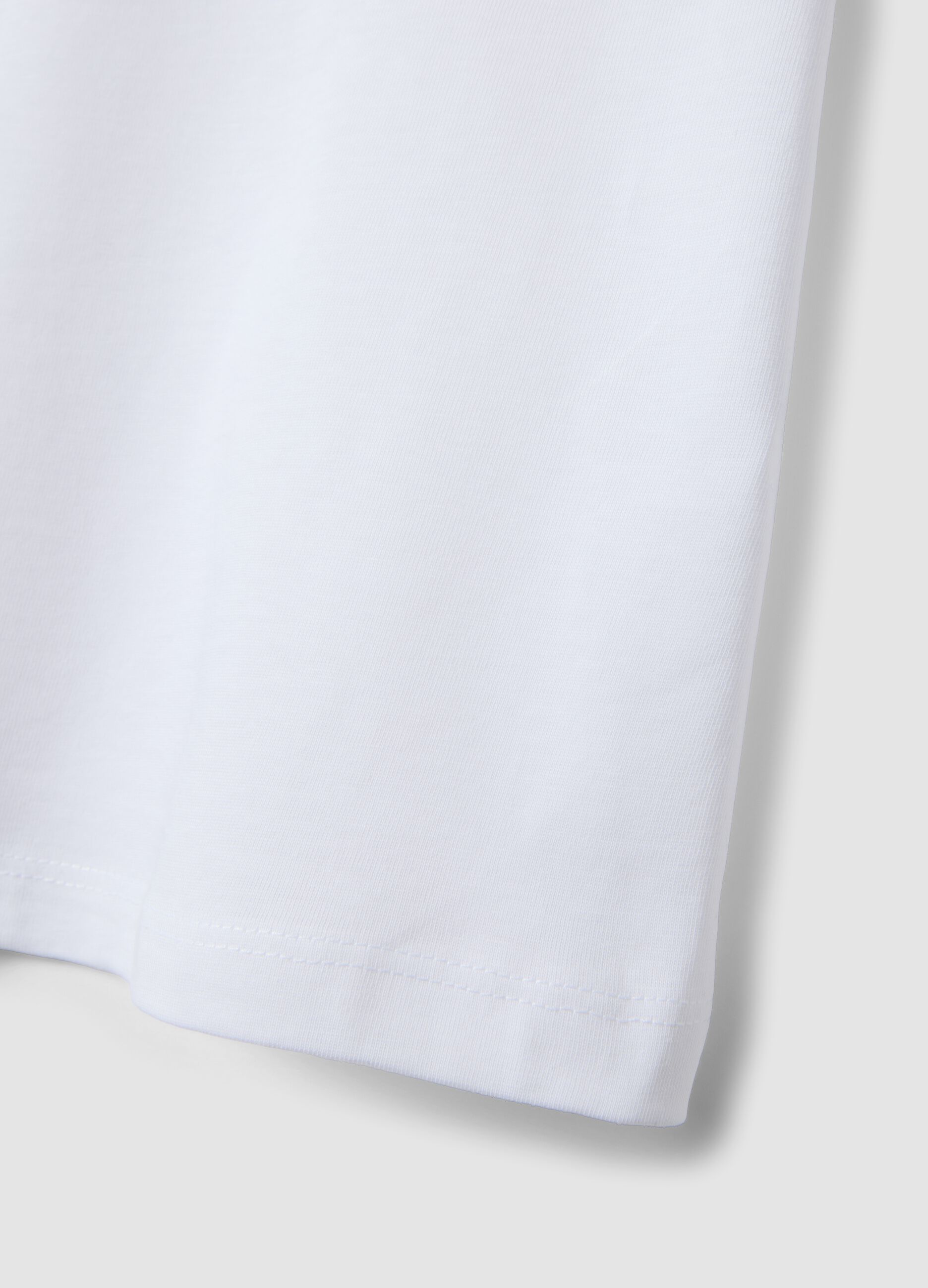 White short-sleeve pure cotton T-shirt for girls