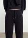 Cal&ccedil;as jogger pretas em 100% algod&atilde;o org&acirc;nico, regular fit, para rapariga_2