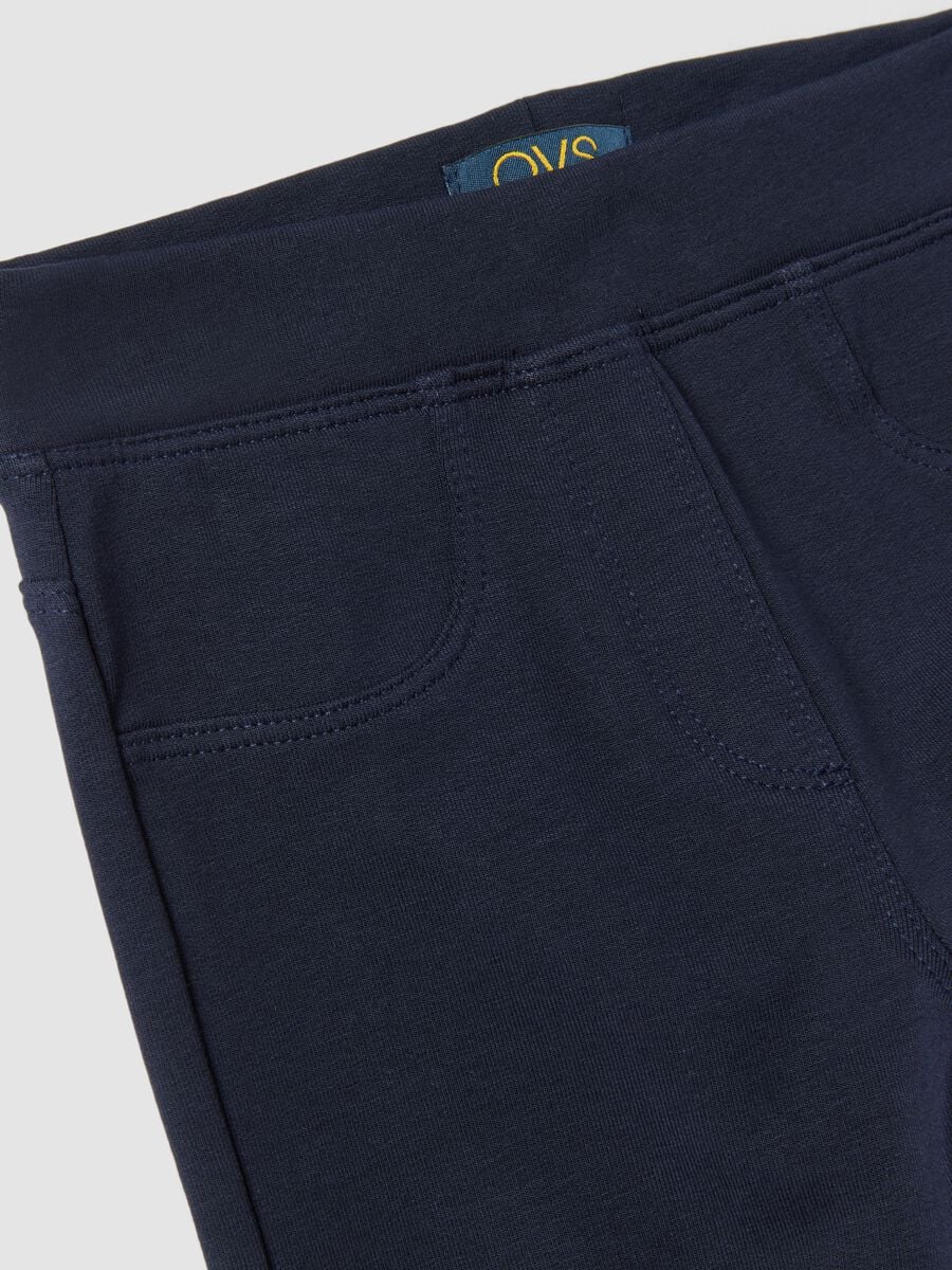 Girls' blue slim-fit stretch organic cotton treggings_2