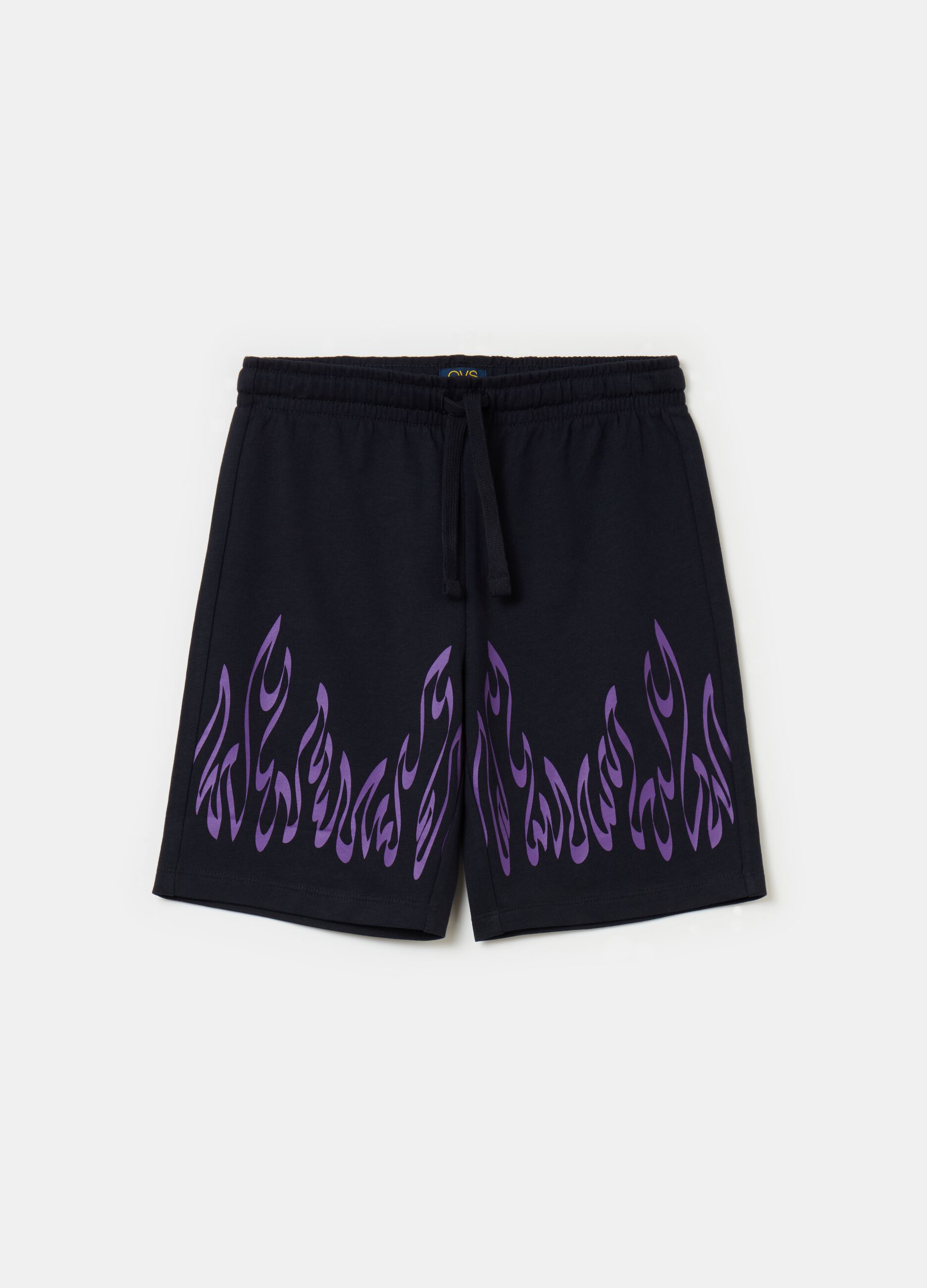 French terry Bermuda shorts with print