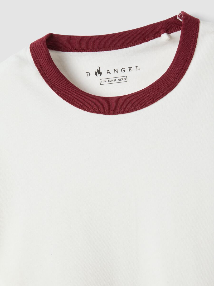 White crew-neck fitted T-shirt in pure cotton_5