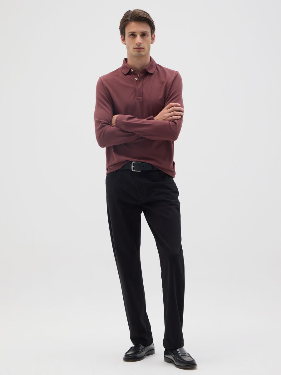 Black Regular Fit Pure Cotton Trousers_1