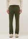 Regular fit green stretch cotton chino trousers_1