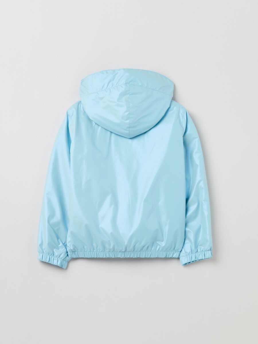 Shiny waterproof jacket with hood_1