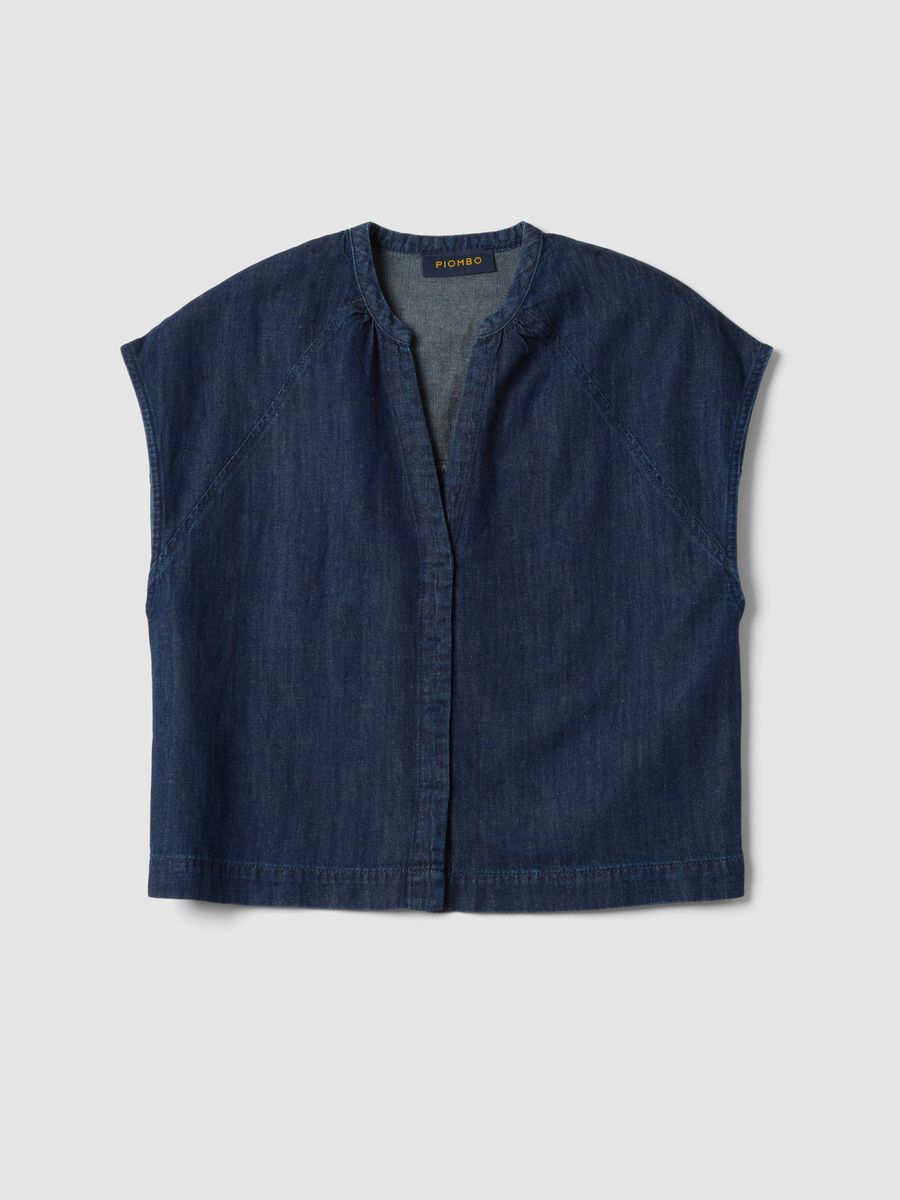 Blaue Denim-Hemdbluse aus Baumwoll-, Leinen- und Viskosemix, Oversize-Fit_4