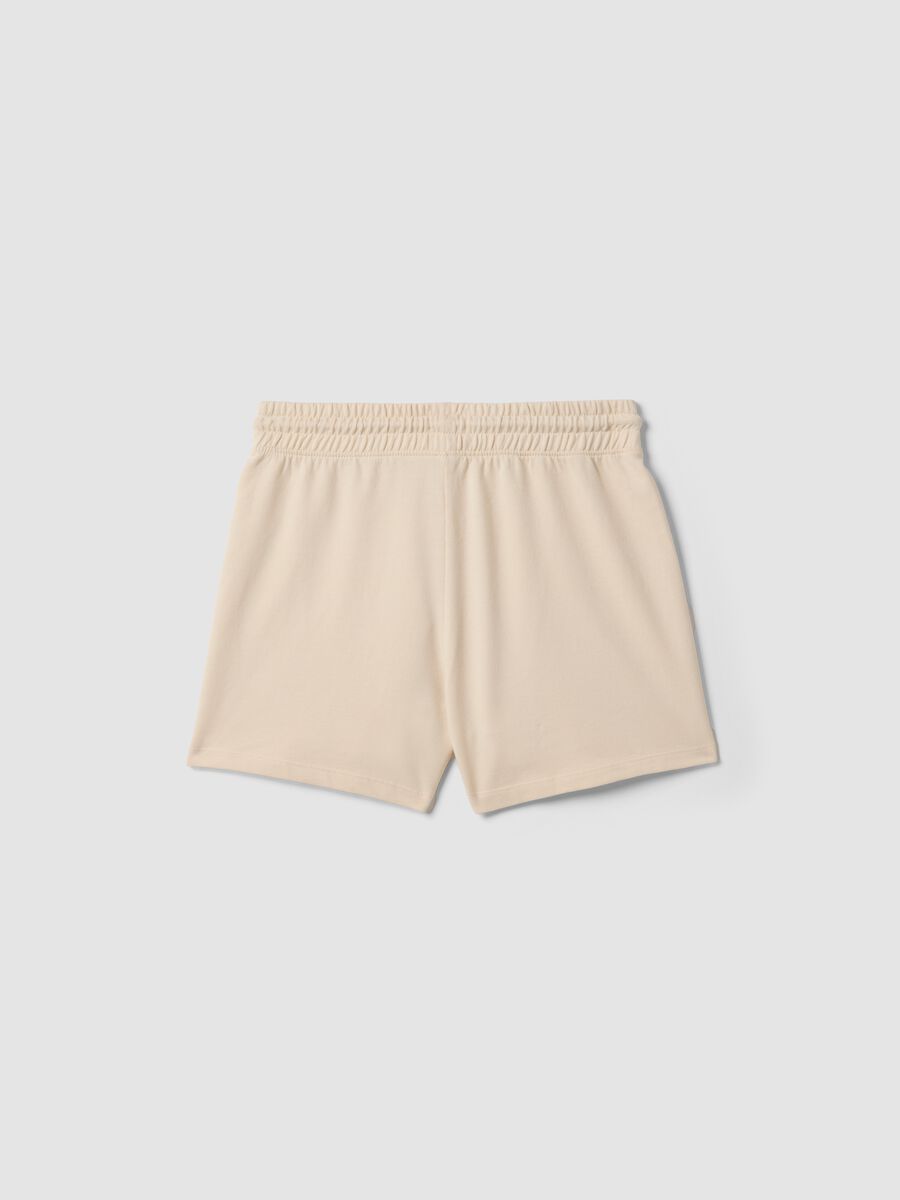 Girls&rsquo; beige pure cotton regular-fit shorts_4