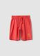 Red organic cotton shorts with elasticated waist_0