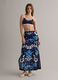 Blue pure cotton sarong with decorative print_0