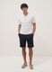 Blue pure cotton shorts with elasticated waist, regular fit_0