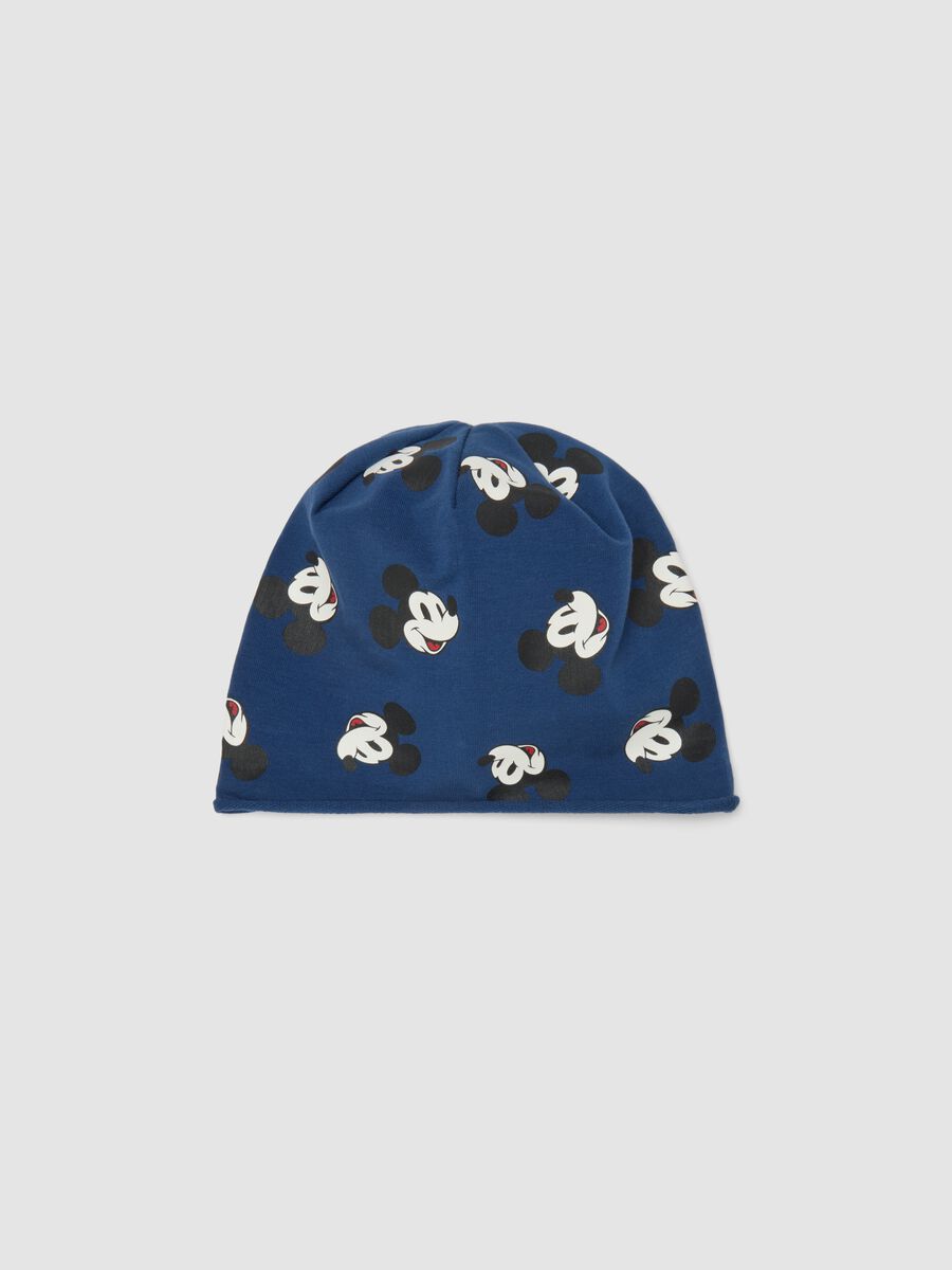 Blue Mickey print organic stretch cotton jersey hat_0