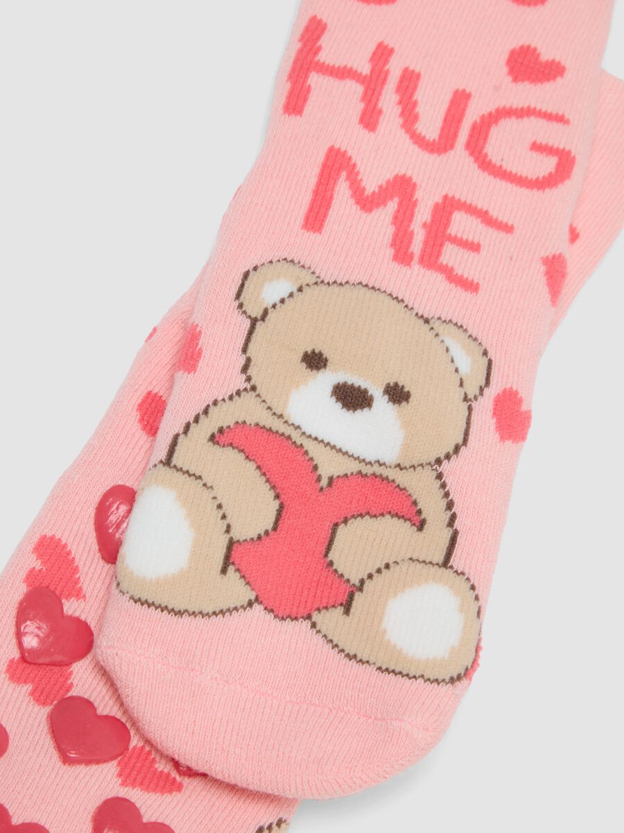 2er-Pack rutschfeste rosa Socken aus elastischer Bio-Baumwolle_1