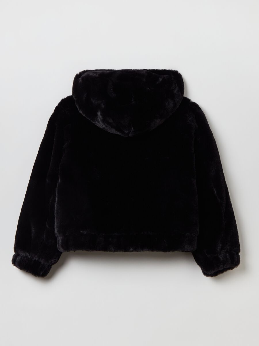 Faux fur jacket with hood_1